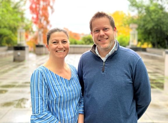 Pediatric genetics researchers Drs. Alex Keefe (left) and Danny Miller. 