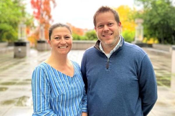 Pediatric genetics researchers Drs. Alex Keefe (left) and Danny Miller. 